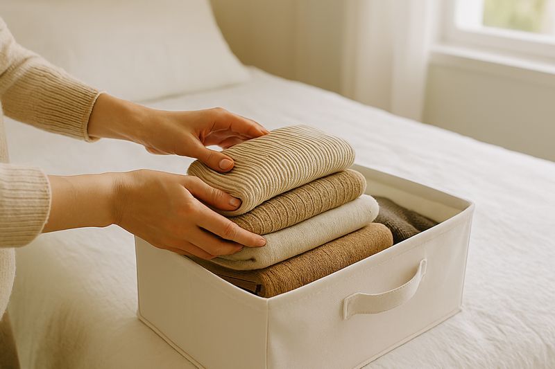 収納ボックスに入れた季節外の服